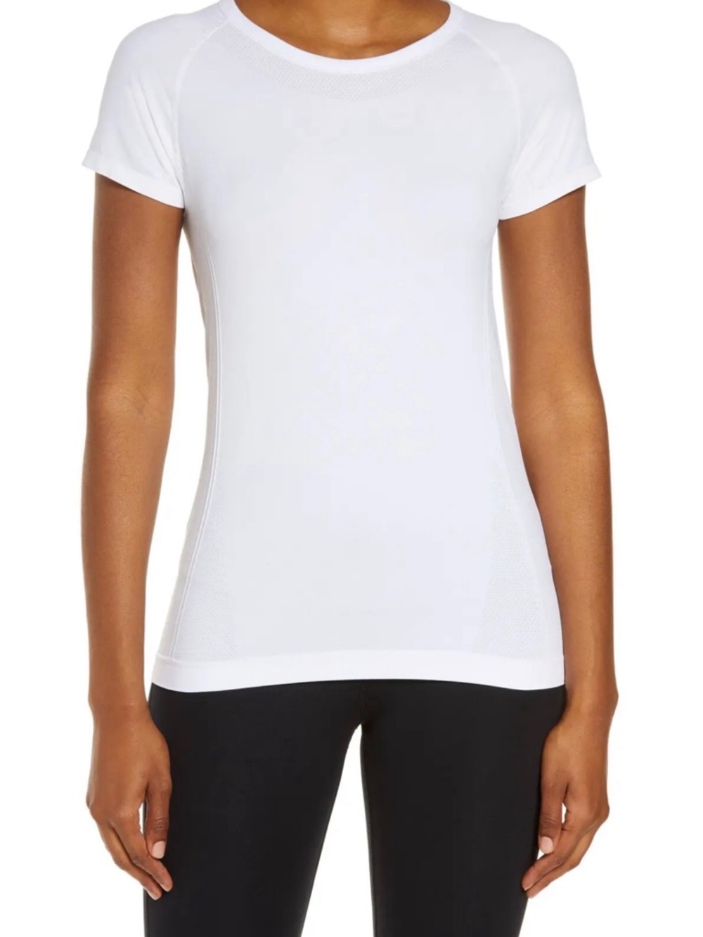 SPANX White Short Sleeve Crewneck Tee